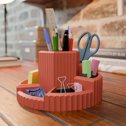 Practical desk organizer Harmonix with pens in color Matt Red