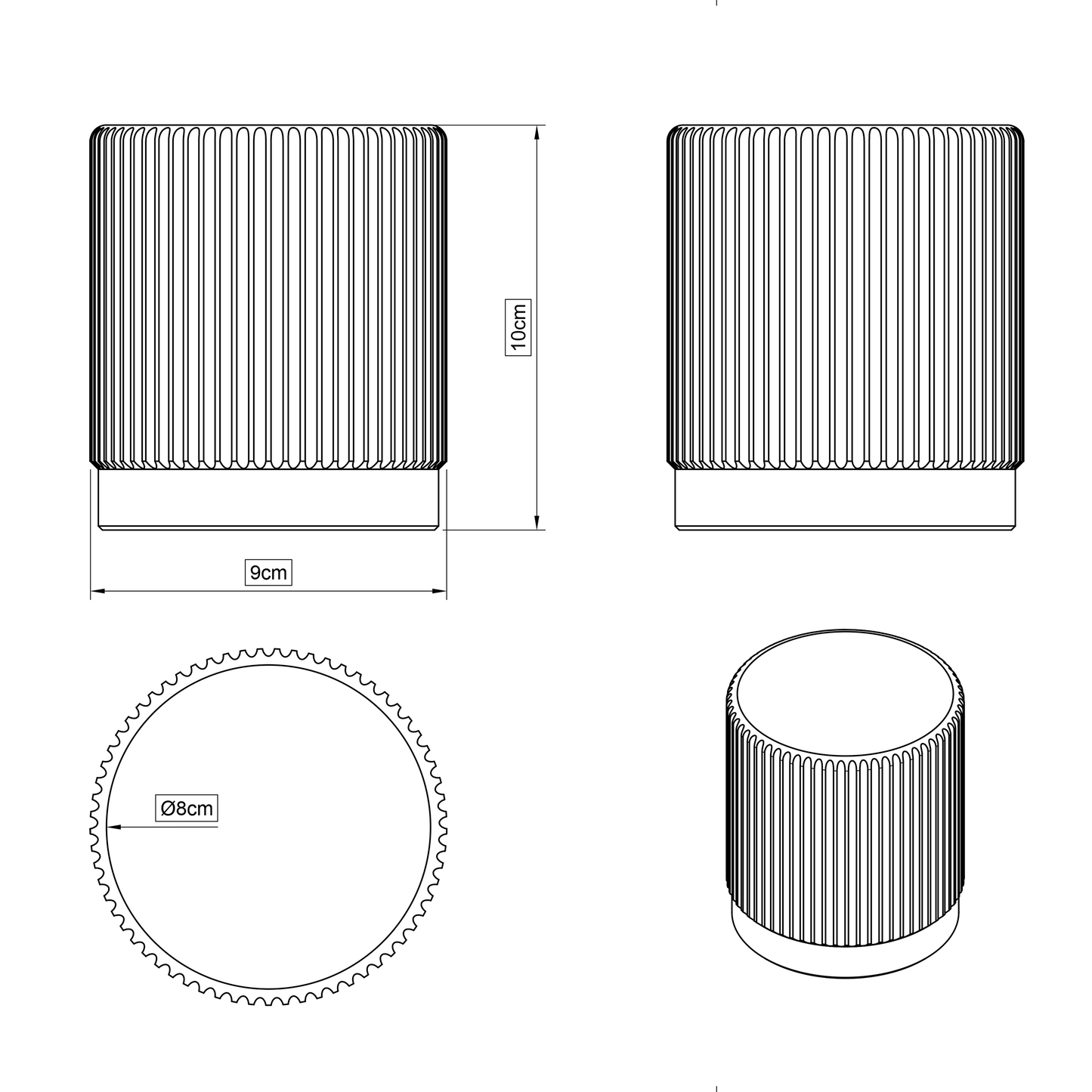 Runder Stifthalter "Ribbed Round 2" – Farbakzente mit stilvollem Rillen-Design