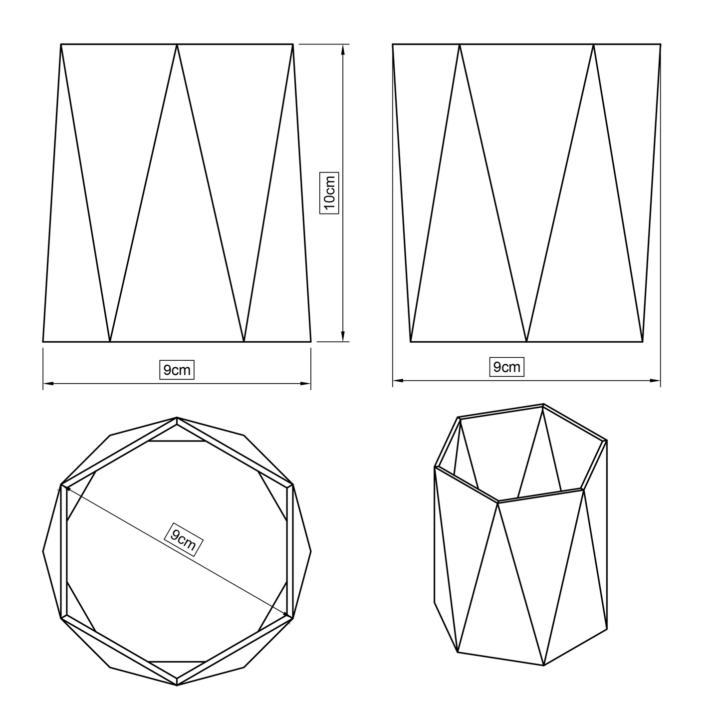 Portabolígrafos en diseño poligonal «Triángulos» - Elegante y moderno