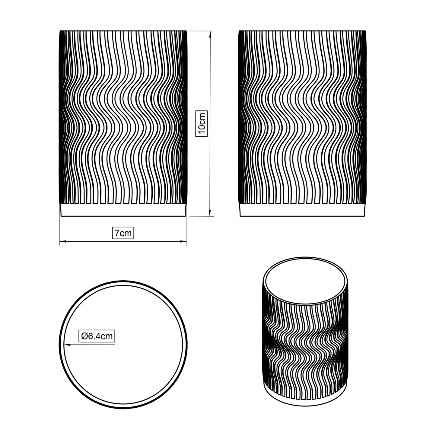 Runder Stifthalter "Wavy Round" – Stylische Ordnung für deinen Schreibtisch