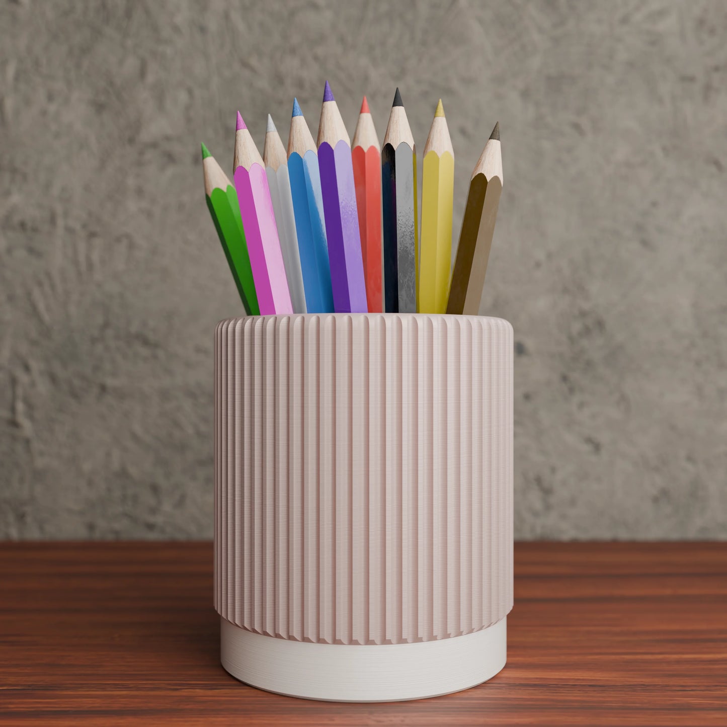 Stria pen holder with pens in colour Army Beige