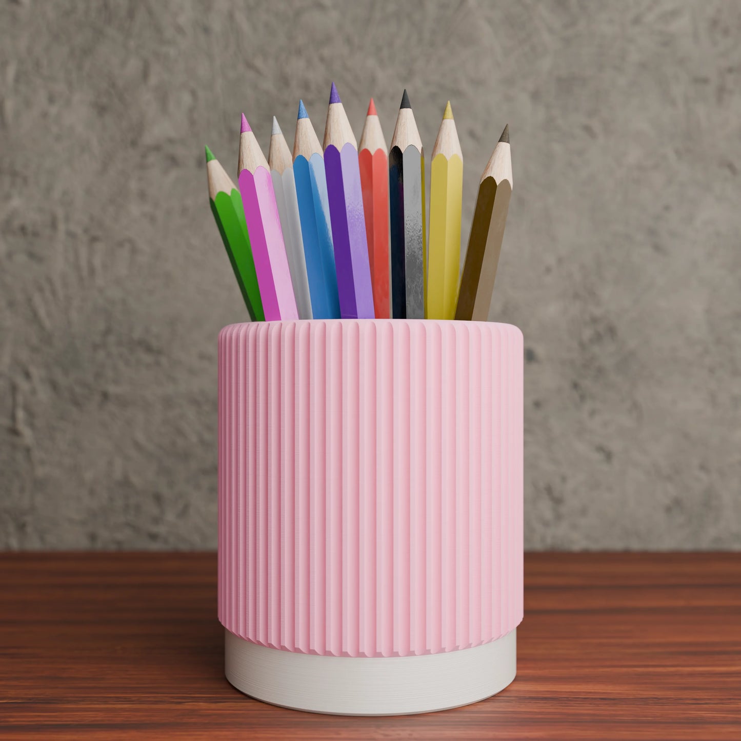 Stria pen holder with pens in colour Candy