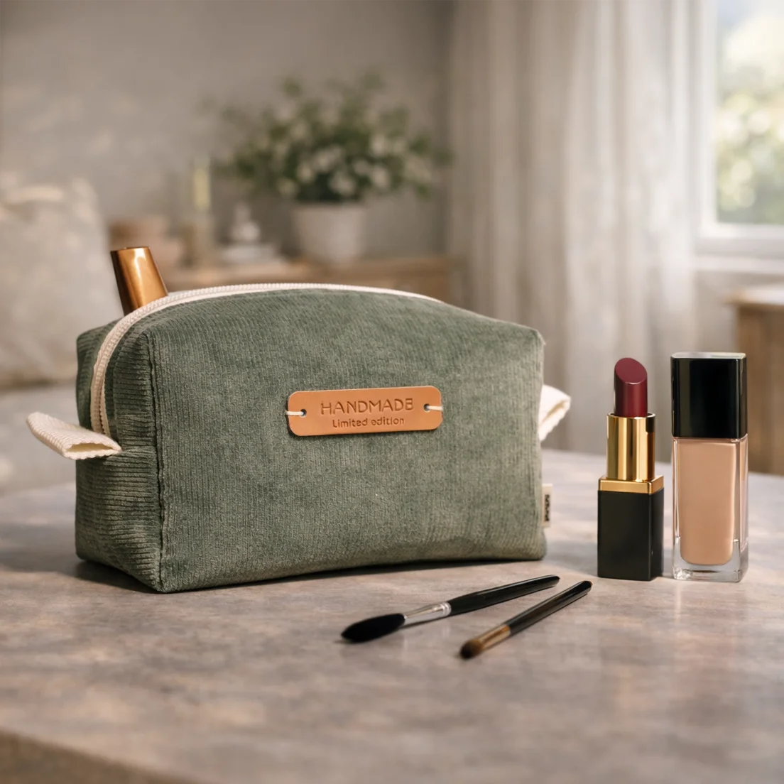 Handcrafted Cord Fabric Necessaire